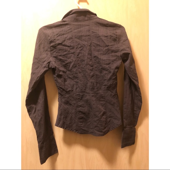 Chocolate striped/pattern button and corset blouse - Picture 6 of 6